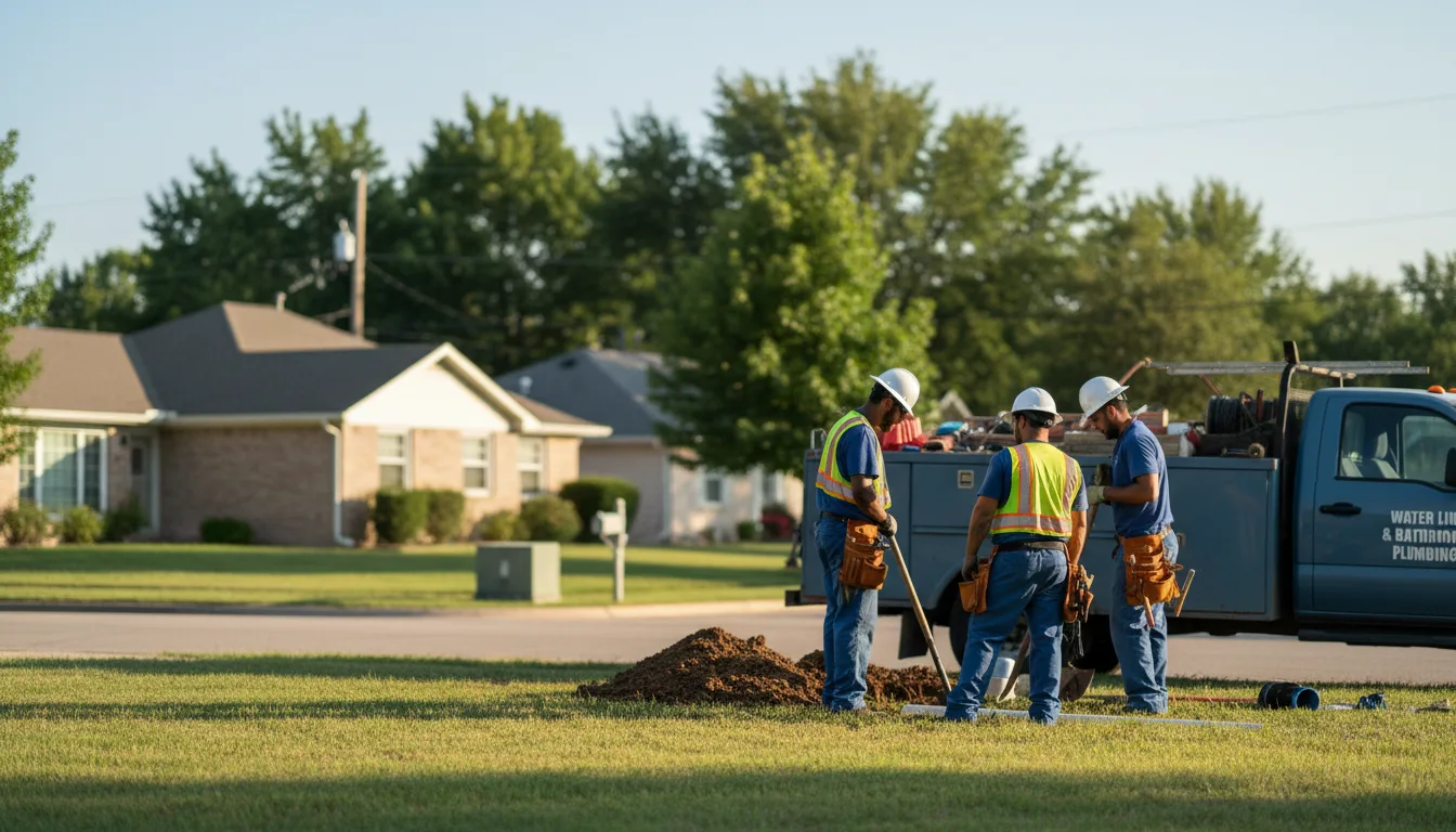 Residential water line and bathroom plumbing service in Medora, IL